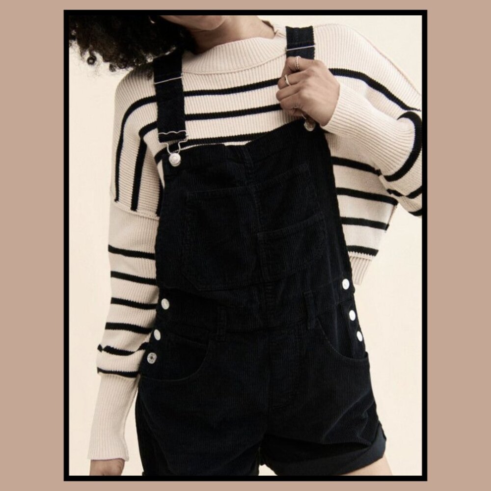 We the Free Ziggy Cord Shortalls (Black)
